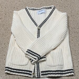 Old Navy Cream Cardigan with Black Stripe Trim